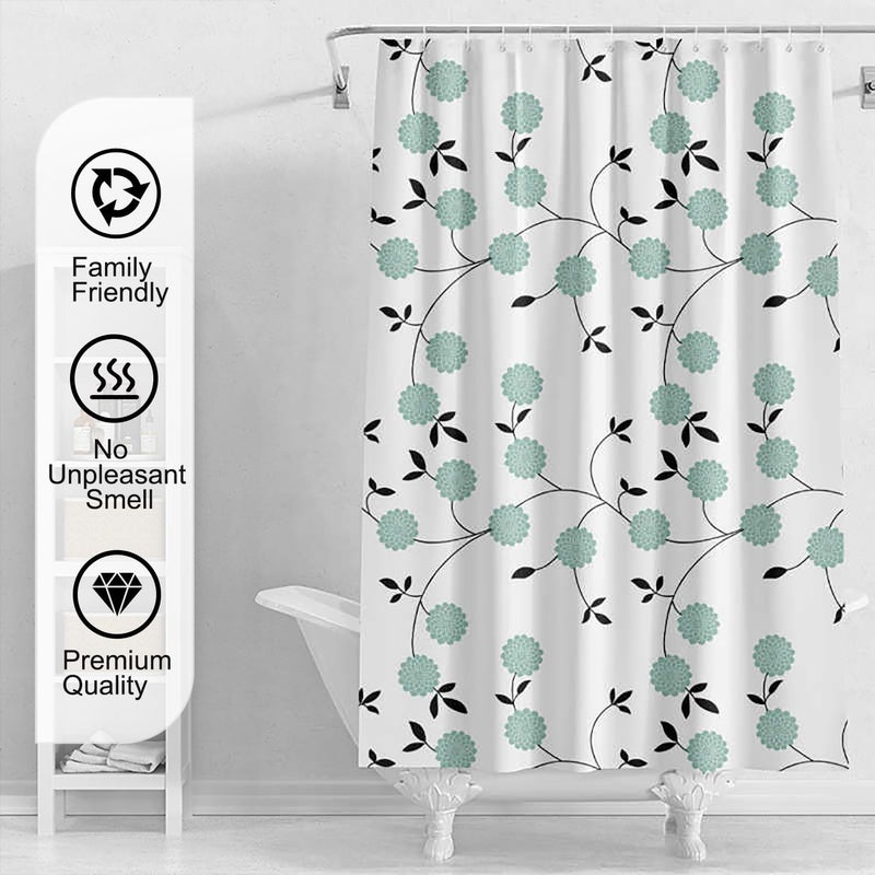 TIKABC Shower Curtain Liner, 4G PEVA Shower Liner, Plastic Waterproof Shower Curtains, 72x72 inch with Grommet Holes 3 Magnetic Weights - Image 5